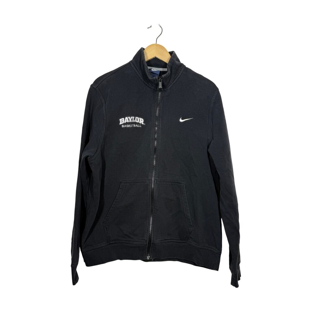 Nike Baylor Basketball Jacket Men’s Size XL Black NCAA Embroidered Logo Full Zip